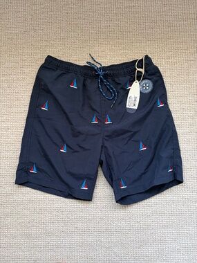 Castaway Nantucket Men’s Swimsuit with Sailboat Embroidery (M)
